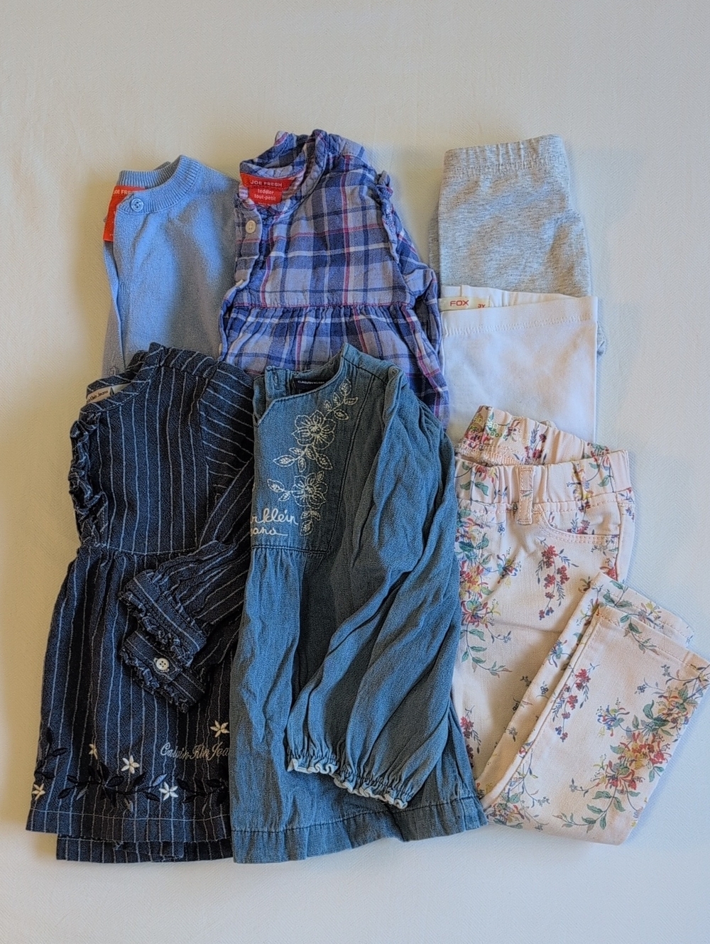 Girls 3T Coordinated Daycare Capsule Clothes Bundle 7 Pcs Lot Calvin Klein Jeans